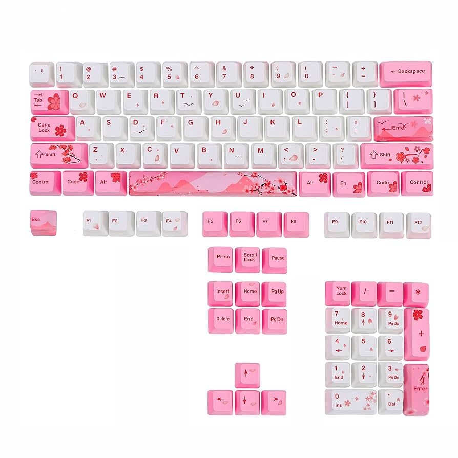 Amazon.com: GTSP 104 Pink Keycaps Cute Japanese Custom